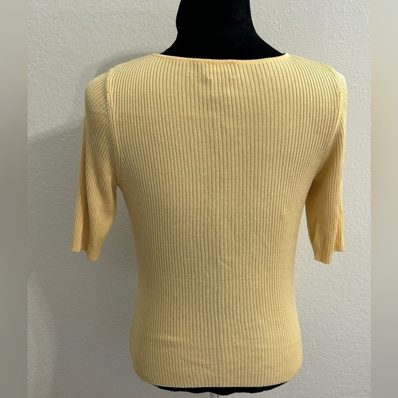 I•N•C International Concepts Yellow Ribbed Blouse - Picture 5 of 5